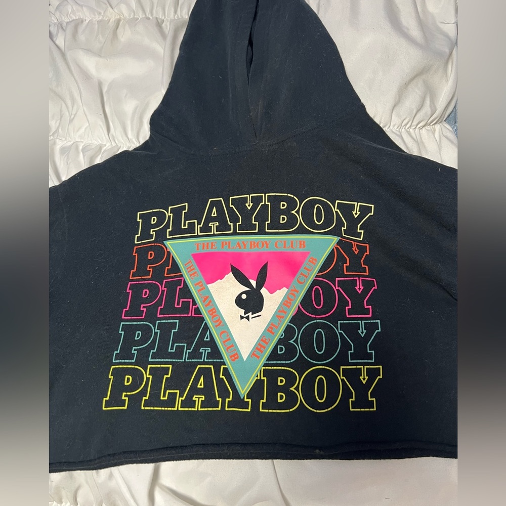Cropped playboy hoodie